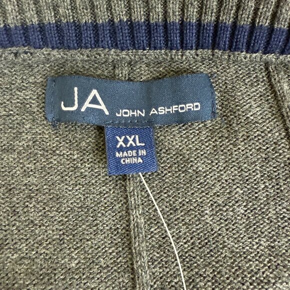 NWT John Ashford Gray V-Neck 100% Cotton Sweater XXL - Picture 7 of 9